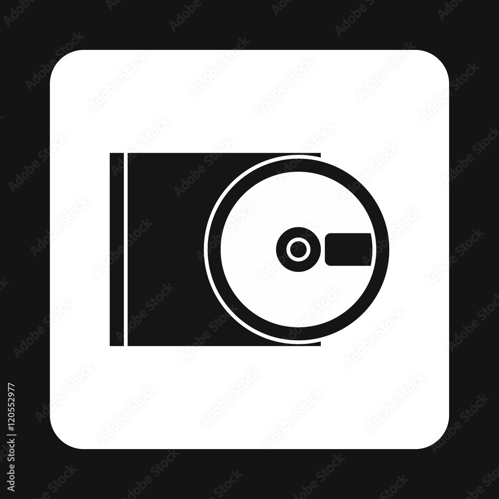 CD rom and disk icon in simple style isolated on white background. Equipment symbol vector illustration CD rom and disk icon in simple style isolated on white background. Equipment symbol vector illustration