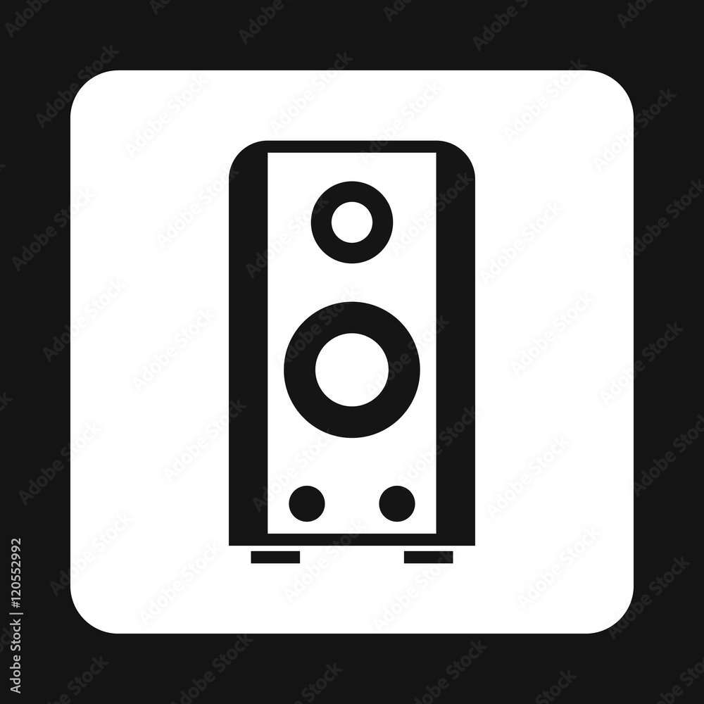 Music speacker icon in simple style isolated on white background. Sound symbol vector illustration Music speacker icon in simple style isolated on white background. Sound symbol vector illustration