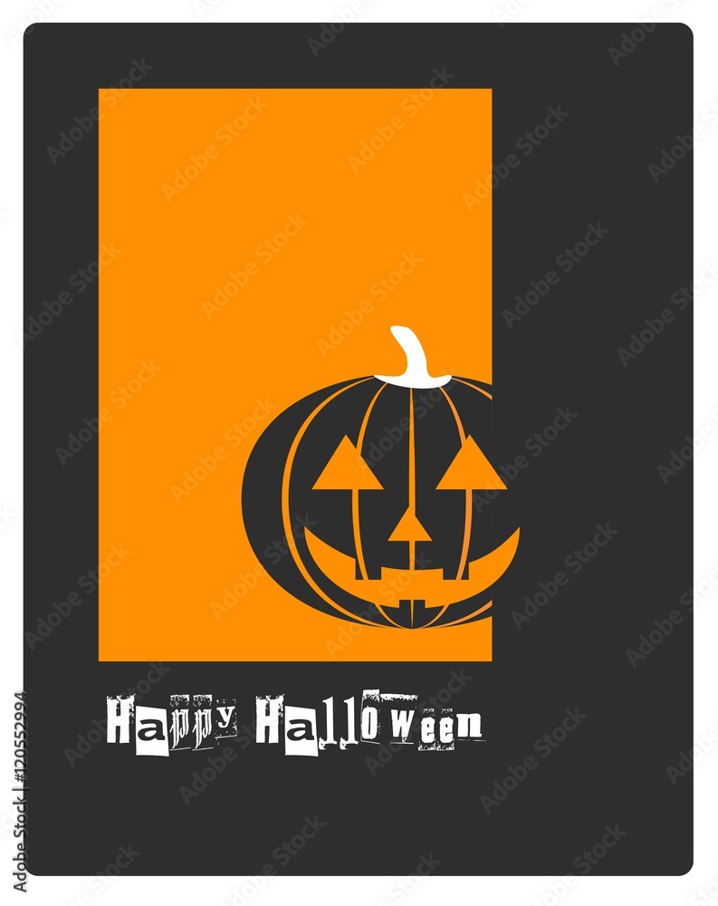 Poster, banner , card or background for Halloween Party with scary pumpkin