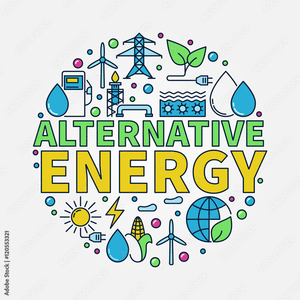 Alternative Energy round illustration