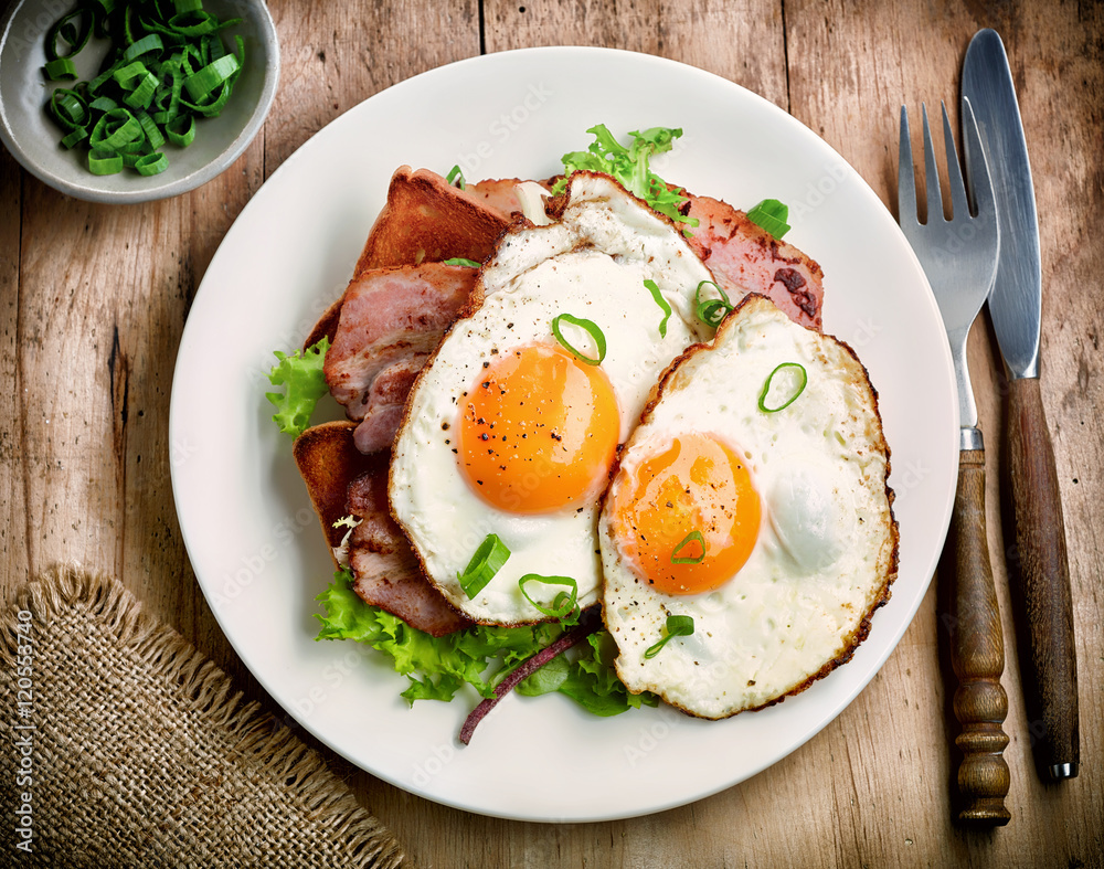 two fried eggs two fried eggs