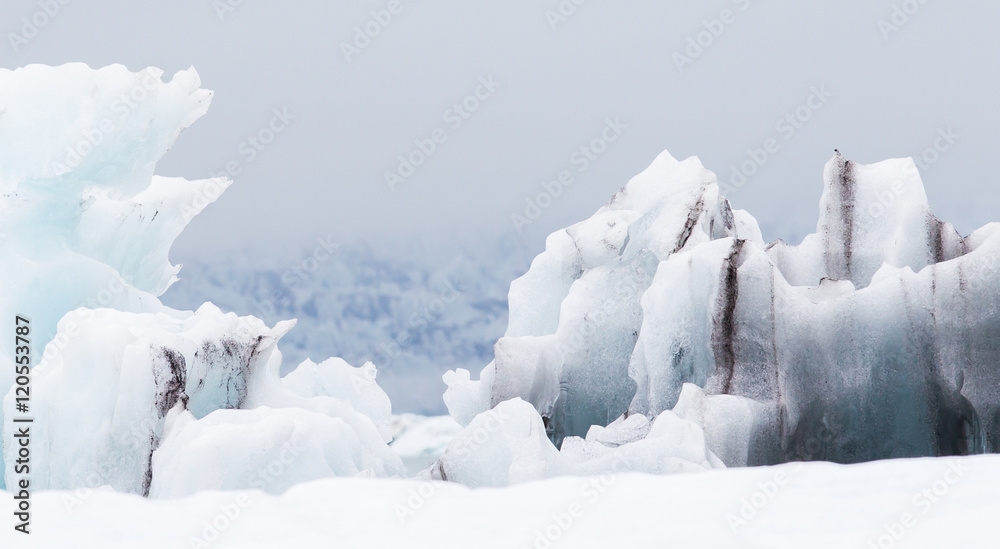 Jokulsarlon is a large glacial lake in southeast Iceland