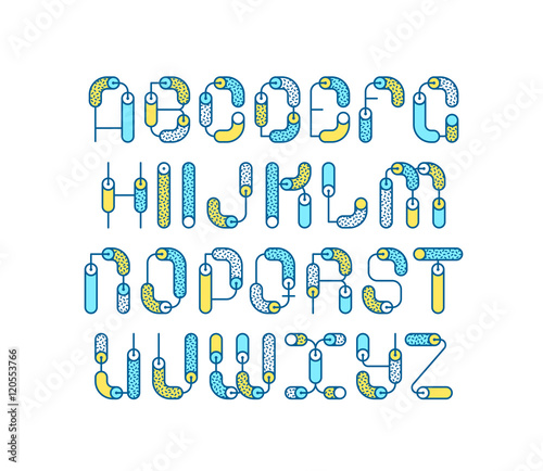 Line geometrical color line latin font