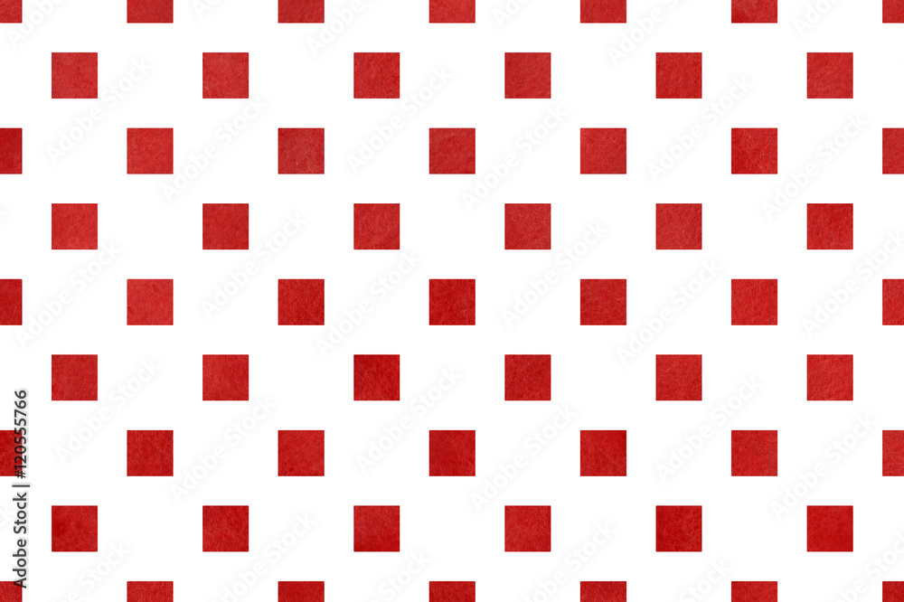 Fototapeta premium Vintage watercolor dark red square pattern.