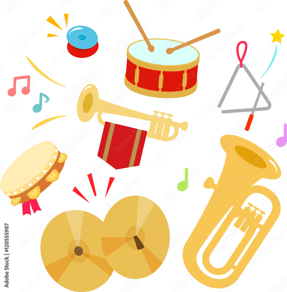 マーチングの楽器のイラストセット Stock Vector Adobe Stock