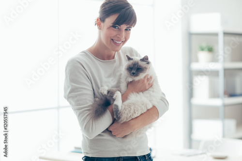 Happy woman with her pet