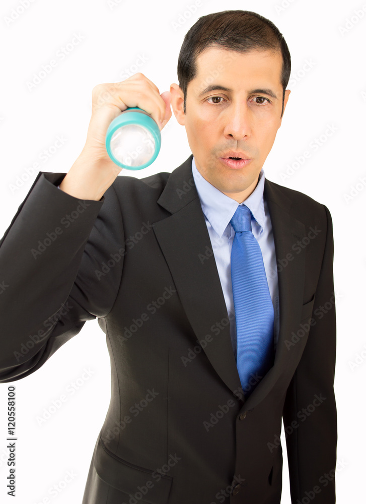 businessman with lantern