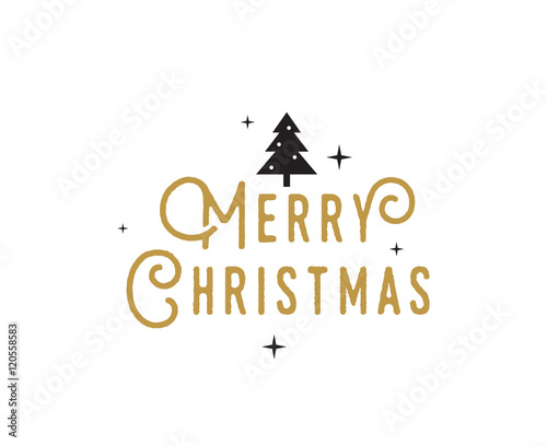 Merry Christmas typographic emblems set.