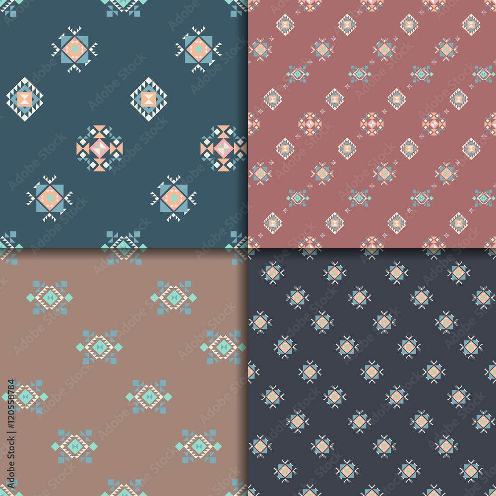 Ethnic seamless pattern set Ethnic seamless pattern set
