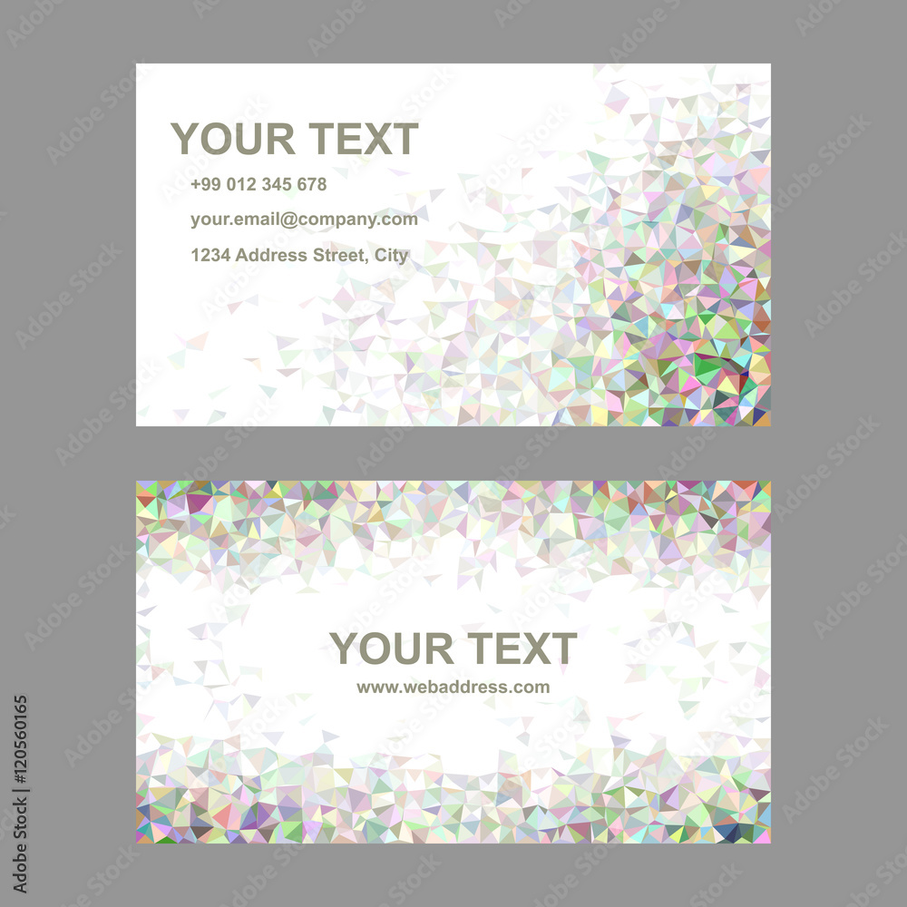 Triangle mosaic business card template set