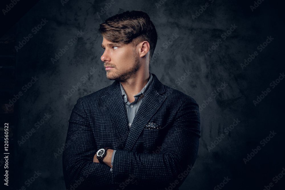 Portrait of stylish male in a suit.