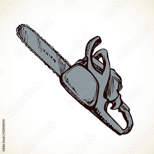 Chainsaw. Vector drawing