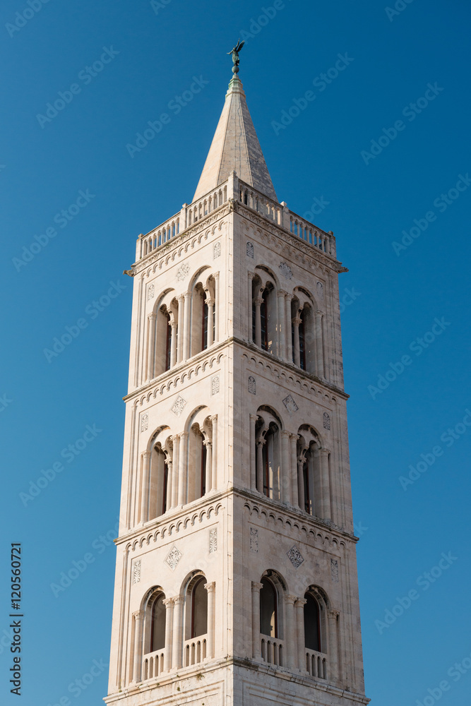 Tower of St. Anastasia cathedral in Zadar, Croatia