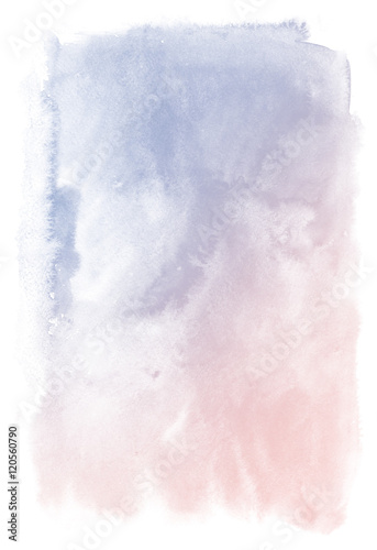 Watercolor background for textures. Abstract watercolor background. Spray paint, ink stains on the paper. Color pink, blue. Rose quartz, serenity