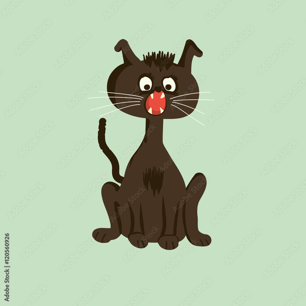 Obraz premium Angry cat cartoon vector 