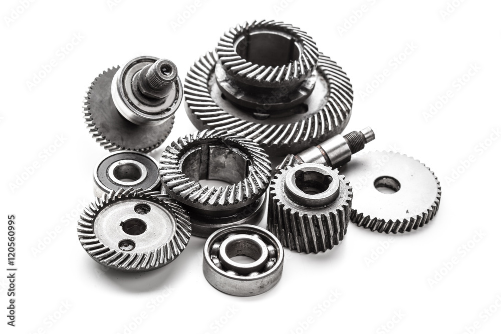 Gear metal wheels, isolated on white background Gear metal wheels, isolated on white background