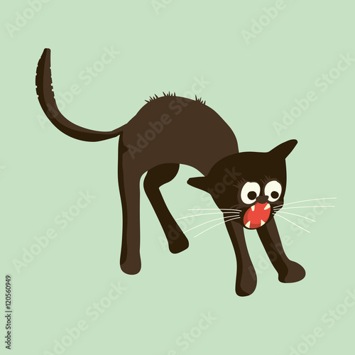 Angry cat cartoon vector
