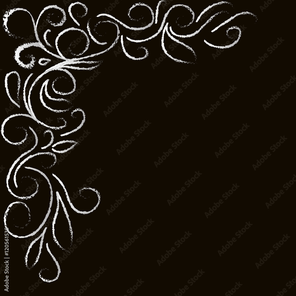 Black Background And White Corner Design