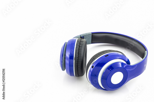 Blue headphones.