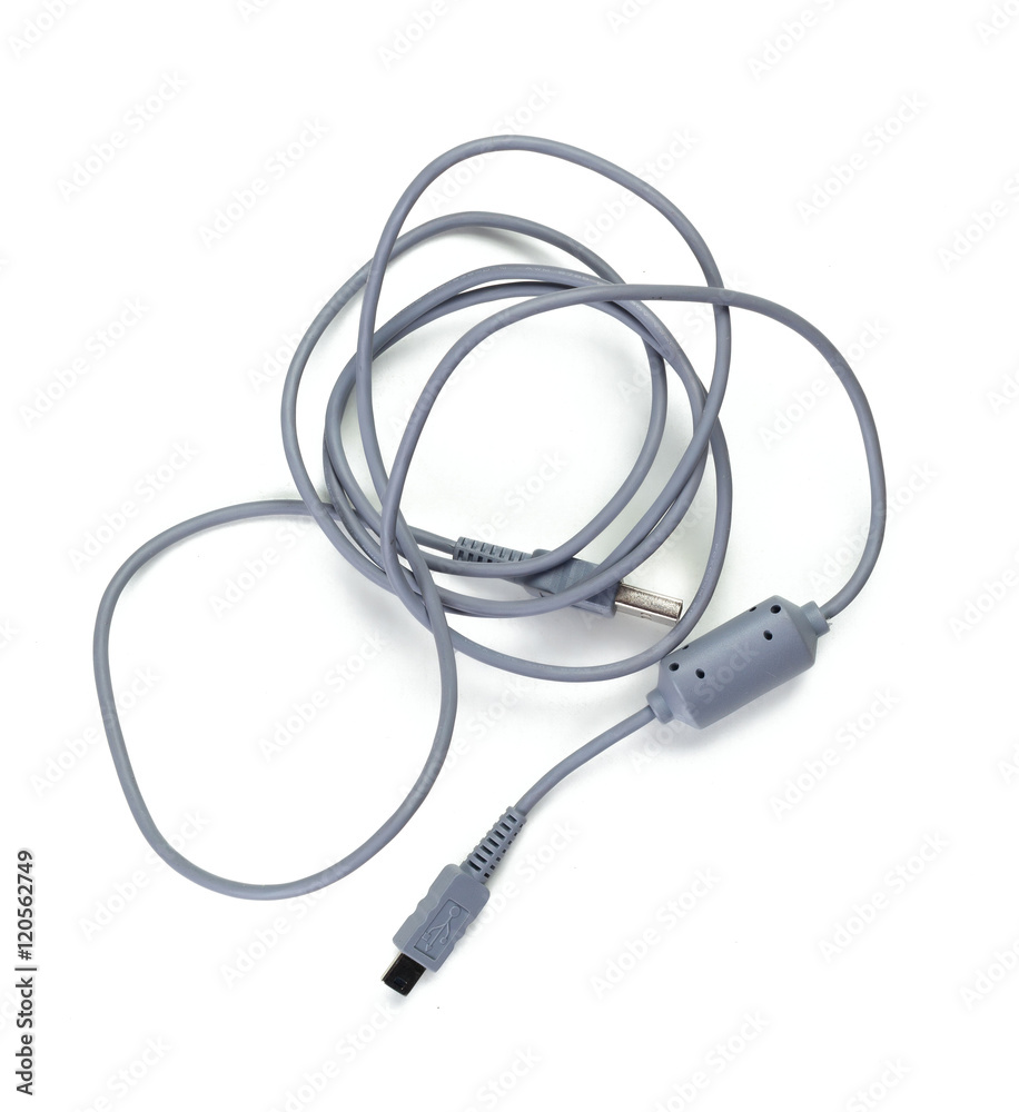 connecting cable on white background connecting cable on white background