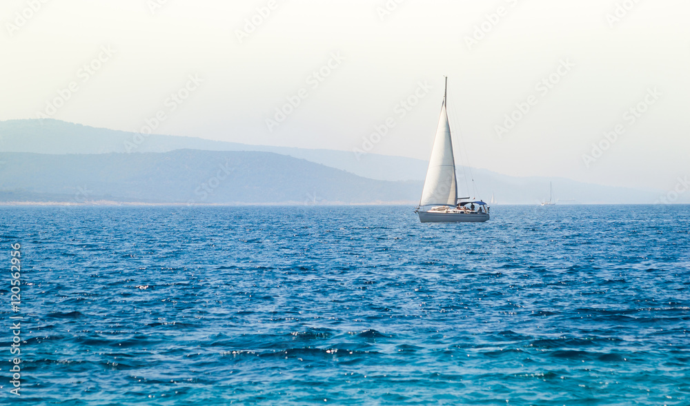 Sailing boat yacht on the sea