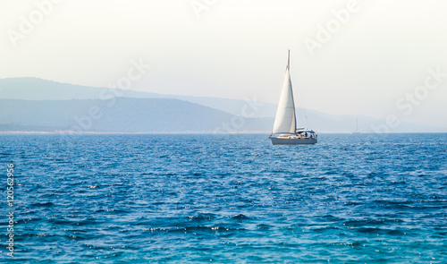 Sailing boat yacht on the sea © disq