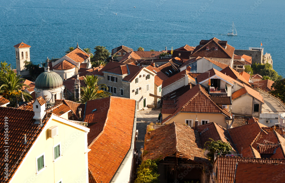 Fototapeta premium Herceg-Novi roofs, Montenegro.