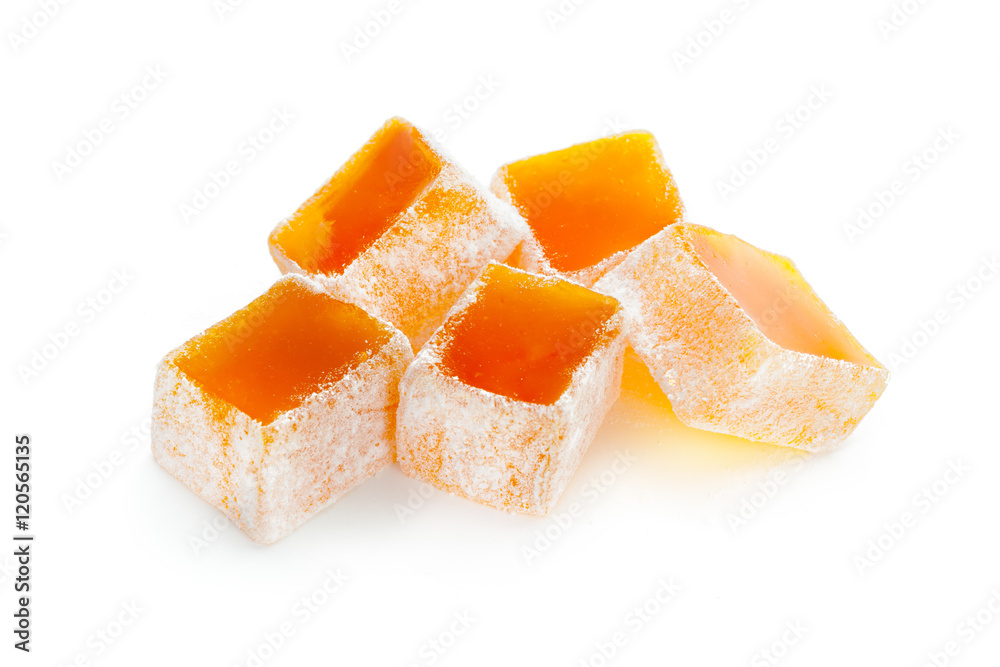 Tasty oriental sweets isolated on white Tasty oriental sweets isolated on white