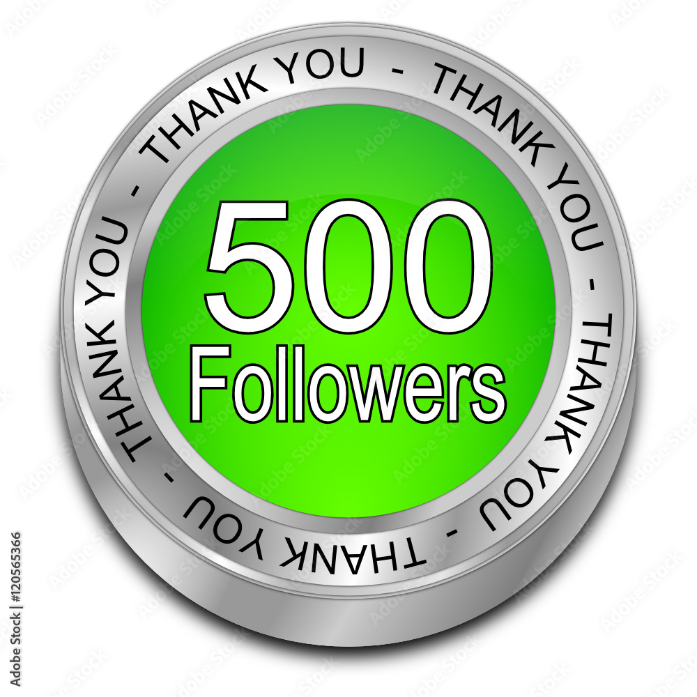 500 Followers Thank you - 3D illustration 500 Followers Thank you - 3D illustration