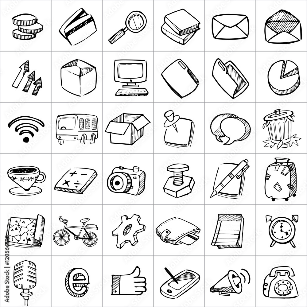 Fototapeta premium Hand drawn icons 003
