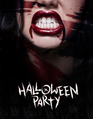Scary poster with creepy face