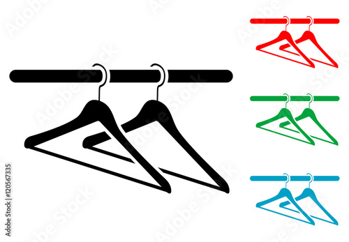 Icono plano perchero varios colores