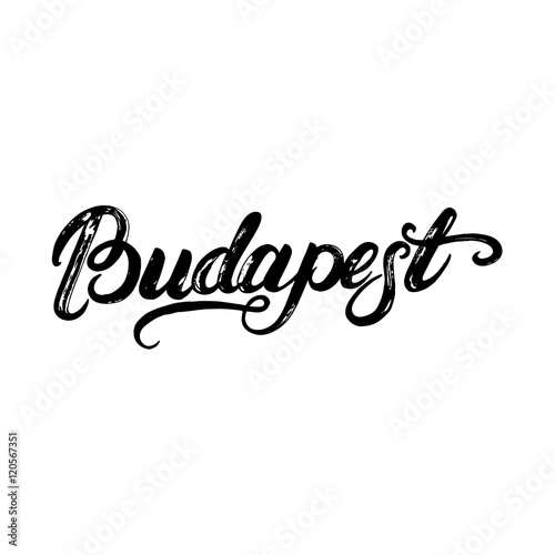 Photography Budapest hand written calligraphy lettering for card, poster.