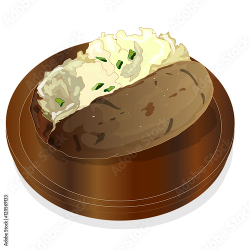 Potato BBQ illustration. Vector.