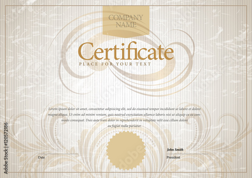 Modern Certificate. Template diplomas, currency.