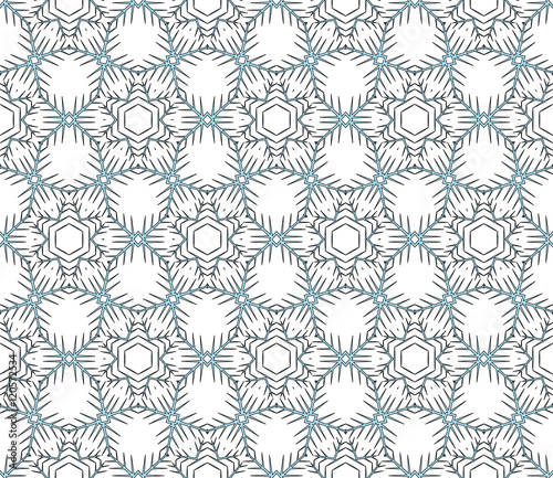 pattern of winter snowflakes. Blue, black. Seamless vector illustration.