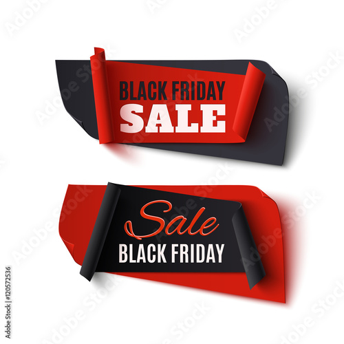 Black Friday Sale, two abstract banners on white.