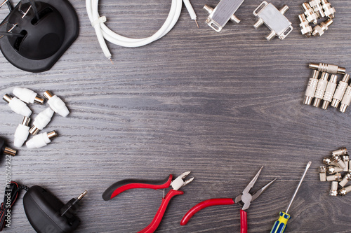 The antenna equipment, plugs, tools