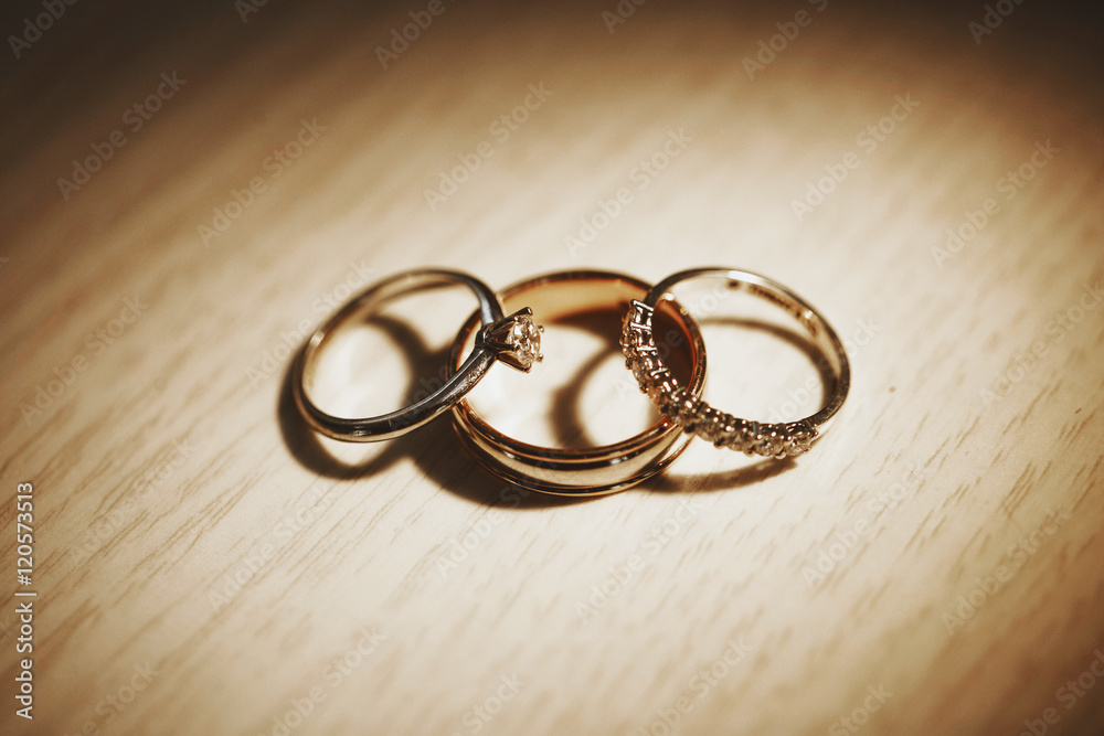 Three luxury platinum bridal rings Three luxury platinum bridal rings