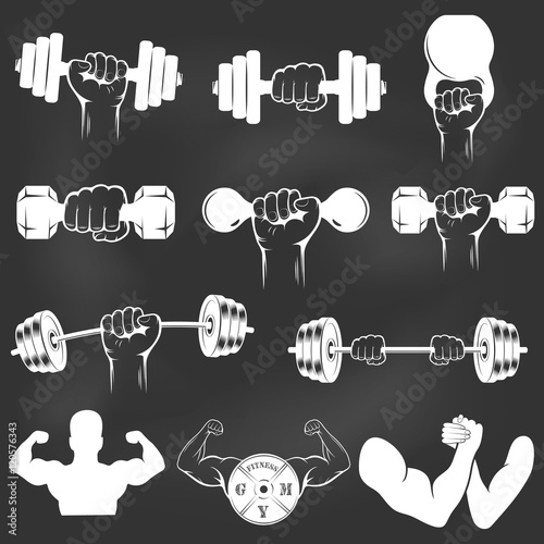 Vintage Weight Lifting Label and Sticker.