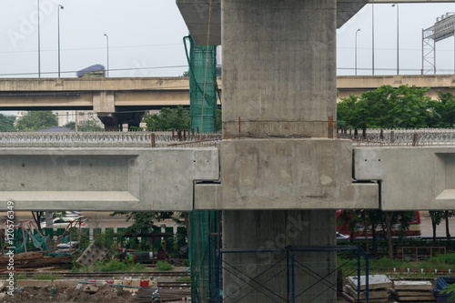 Construction site of sky train redline Bangsue-Rangsit photo