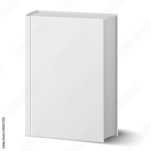 Blank vertical book with hard cover template standing