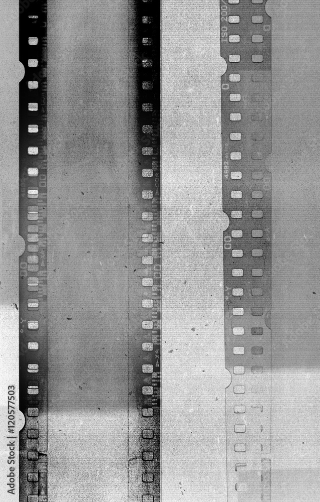 Fototapeta premium Camera filmstrip negative background texture (black and white)