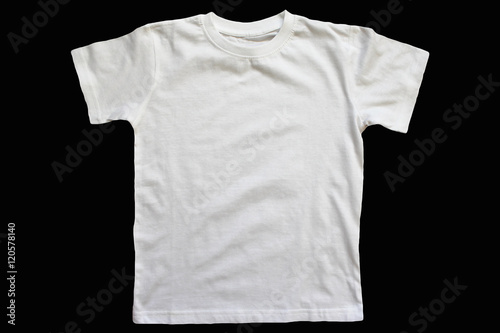 
White cotton T-shirt on a black background