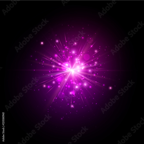 Lilac firework flash.