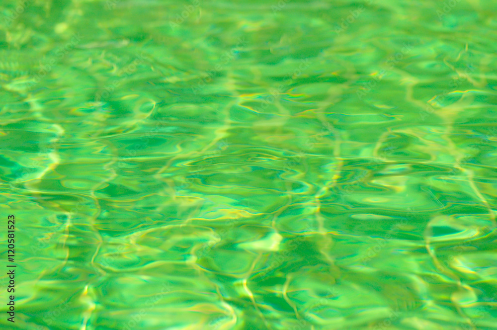 Green water surface with sun reflection in swimming pool Green water surface with sun reflection in swimming pool