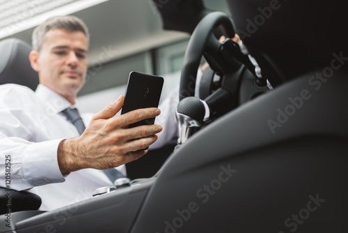 Businessman using mobile apps