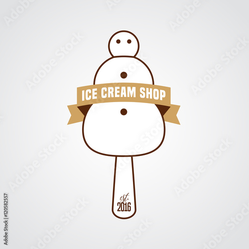 Original ice cream vector logo, sign, symbol, icon, emblem