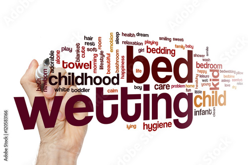 Bed wetting word cloud