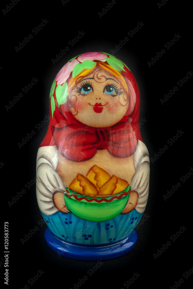 Matryoshka isolated on black background Matryoshka isolated on black background